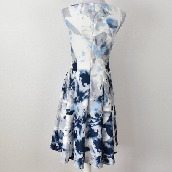 Calvin Klein Floral Fit and Flare Scuba Dress - 8 - Picture 4 of 9